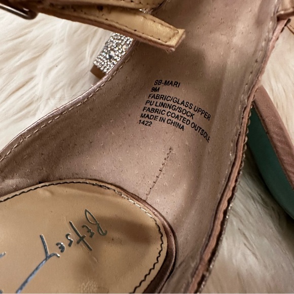 Blue by Betsey Johnson Mari Rhinestone Block Heel Sandals - Size 9 - Picture 13 of 16